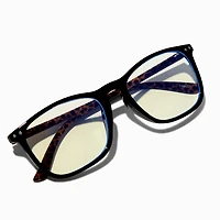 Solar Blue Light Reducing Cheetah Rectangular Clear Lens Frames