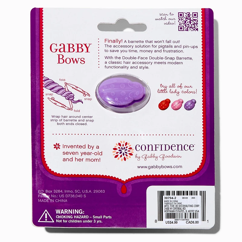 Confidence™ by Gabby Goodwin Gabby Bows Purple Little Lady Double-Faced Double Snap Hair Clips - 10 Pack