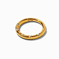 18G 18kt Gold Plated Titanium Crystal Hoop Nose Ring