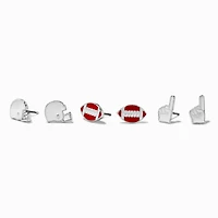 Football Stud Earrings - 3 Pack 