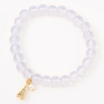 Paris Lavender Beaded Stretch Bracelet
