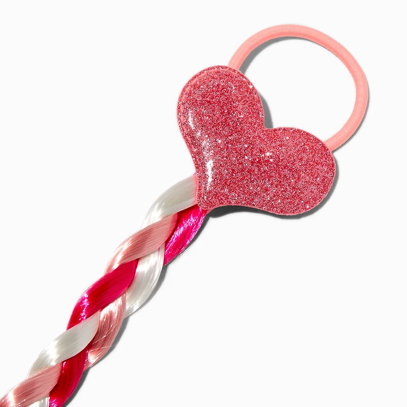 Claire's Club Pink Puffy Heart Faux Hair Tie