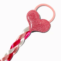Claire's Club Pink Puffy Heart Faux Hair Tie