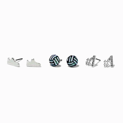 Volleyball Player Stud Earrings - 3 Pack