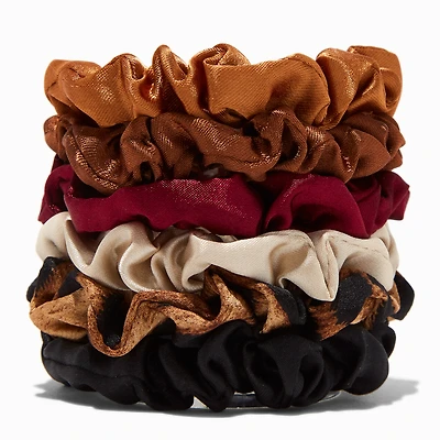 Cheetah Skinny Silky Hair Scrunchies - 6 Pack