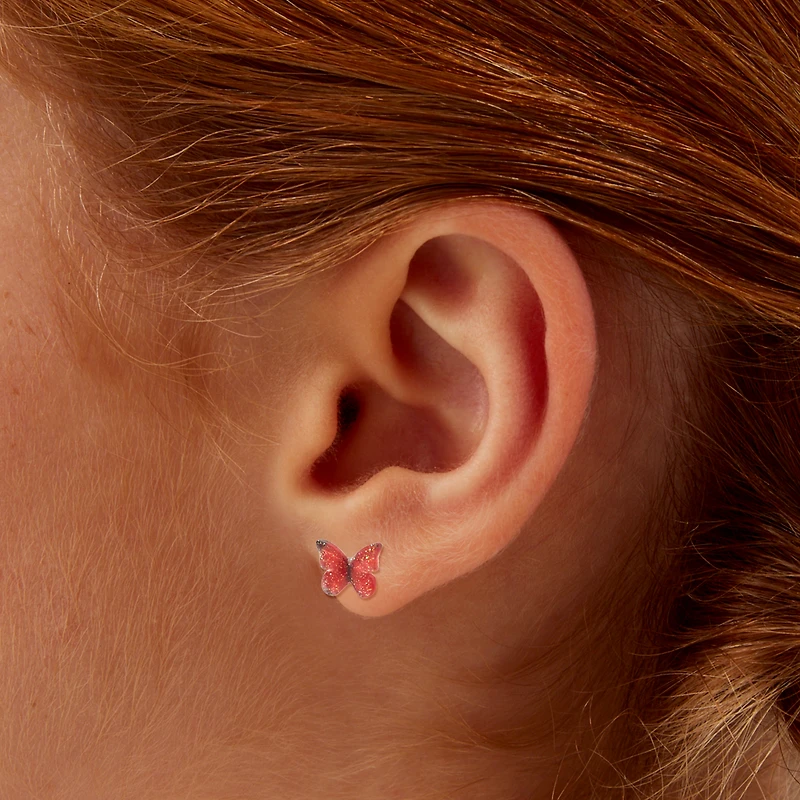 Bright Butterfly Stud Earrings - 9 Pack
