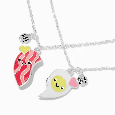 Best Friends Bacon & Eggs Split Heart Necklaces - 2 Pack