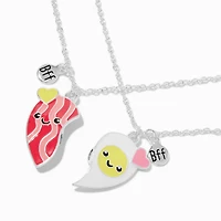 Best Friends Bacon & Eggs Split Heart Necklaces - 2 Pack