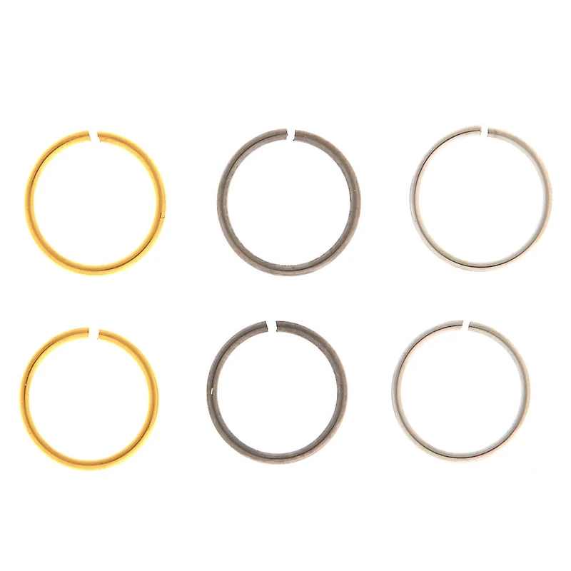 20G Mixed Metal Stainless Steel Solid Nose Rings - 6 Pack