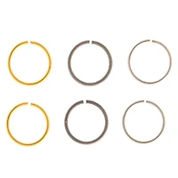 20G Mixed Metal Stainless Steel Solid Nose Rings - 6 Pack