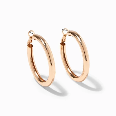 Gold-tone Tube 40mm Hoop Earrings