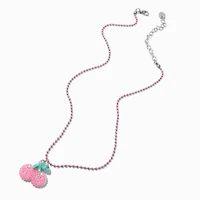 Textured Cherry Pink Beaded Pendant Necklace