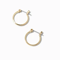 Gold-tone Squared 15mm Hoop Earrings