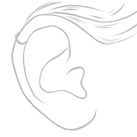 Silver-tone Crystal Pearl Faux Cartilage Earrings - 3 Pack
