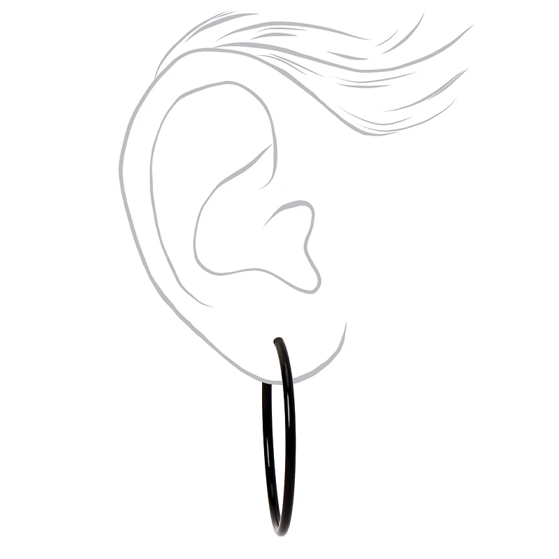 Mixed Metal 40mm Clip-On Hoop Earrings - 3 Pack