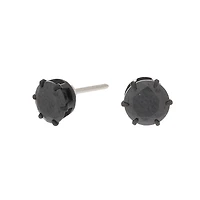 C LUXE by Claire's Black Titanium Cubic Zirconia 5mm Round Stud Earrings