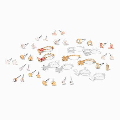 Mixed Metal Western Earring Stackables Set - 20 Pack