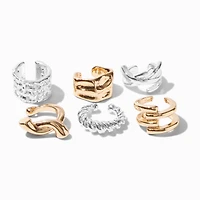Mixed Media Stackable Ear Cuffs - 6 Pack