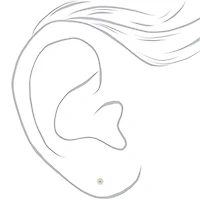 C LUXE by Claire's Gold-tone Titanium Cubic Zirconia 5mm Round Stud Earrings