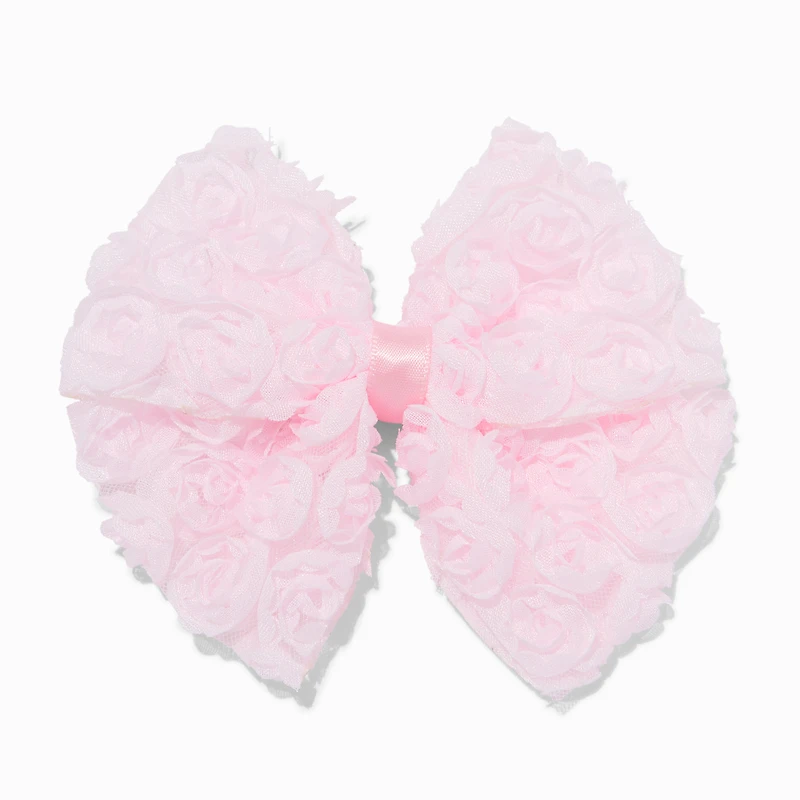 Claire's Club Pink Rose Hair Bow Clip