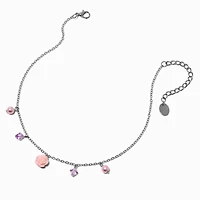 Claire's Club Pink Rose & Pearl Charm Necklace