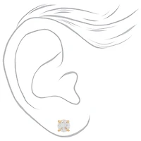 C LUXE by Claire's 18kt Gold Plated Cubic Zirconia 6mm Round Stud Earrings