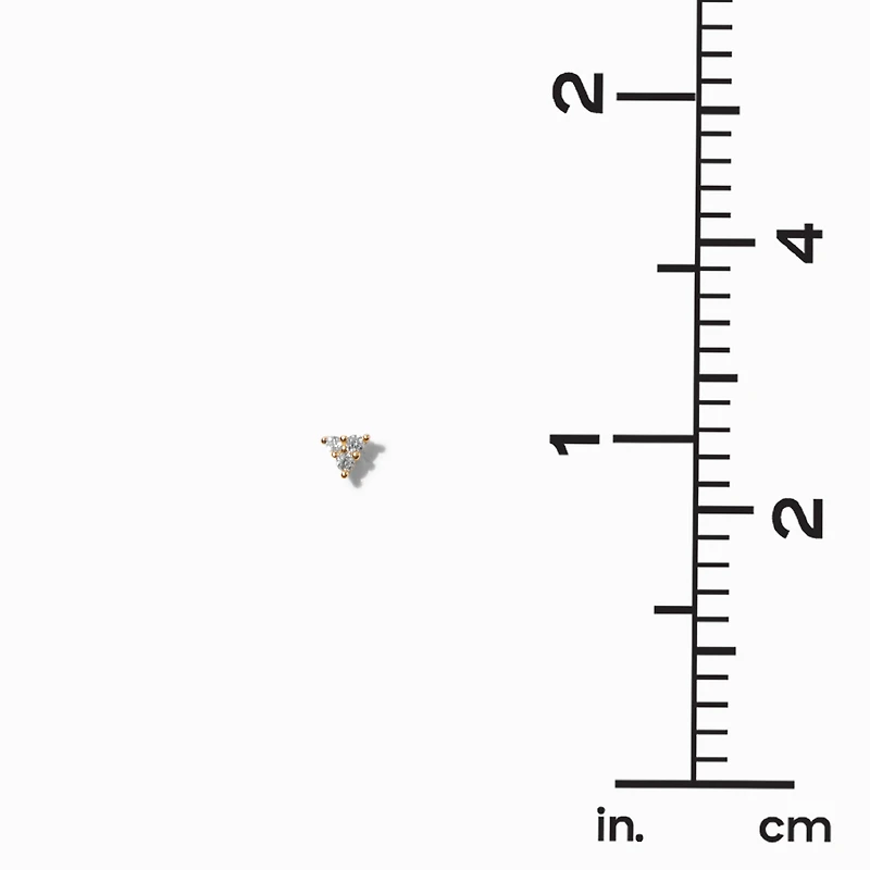 C LUXE by Claire's 18k Gold Plated Cubic Zirconia Triangle Stud Earrings