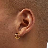 C LUXE by Claire's 18kt Gold Plated 12mm Split Double Half Hoop Earrings