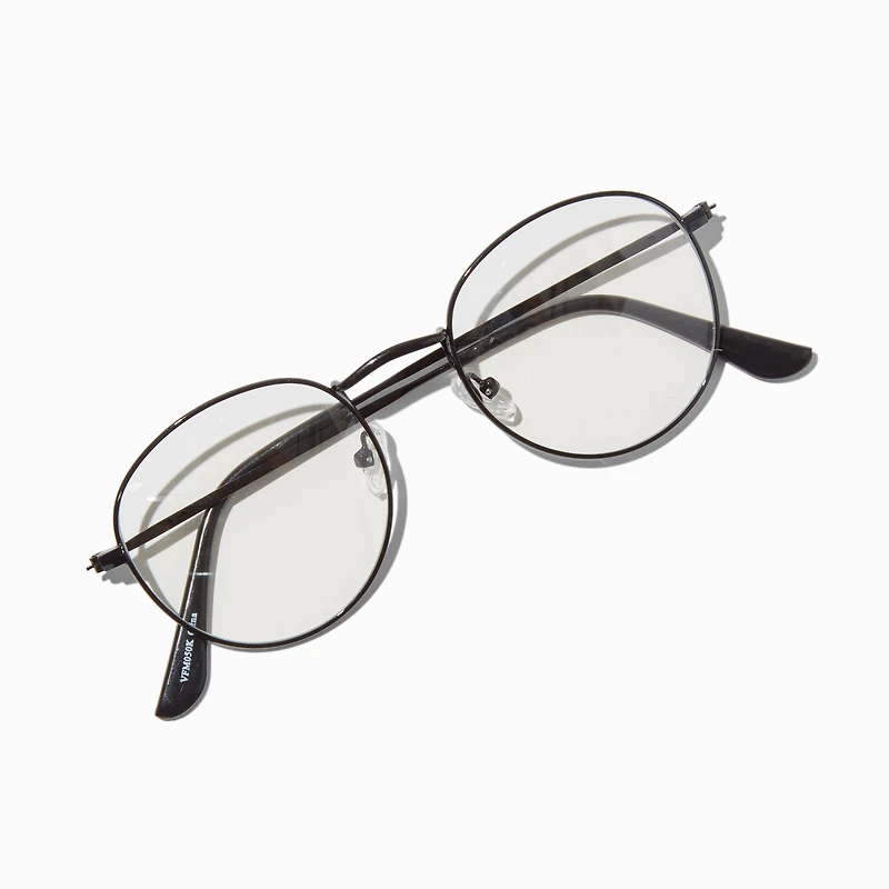 Black Metal Round Clear Lens Frames