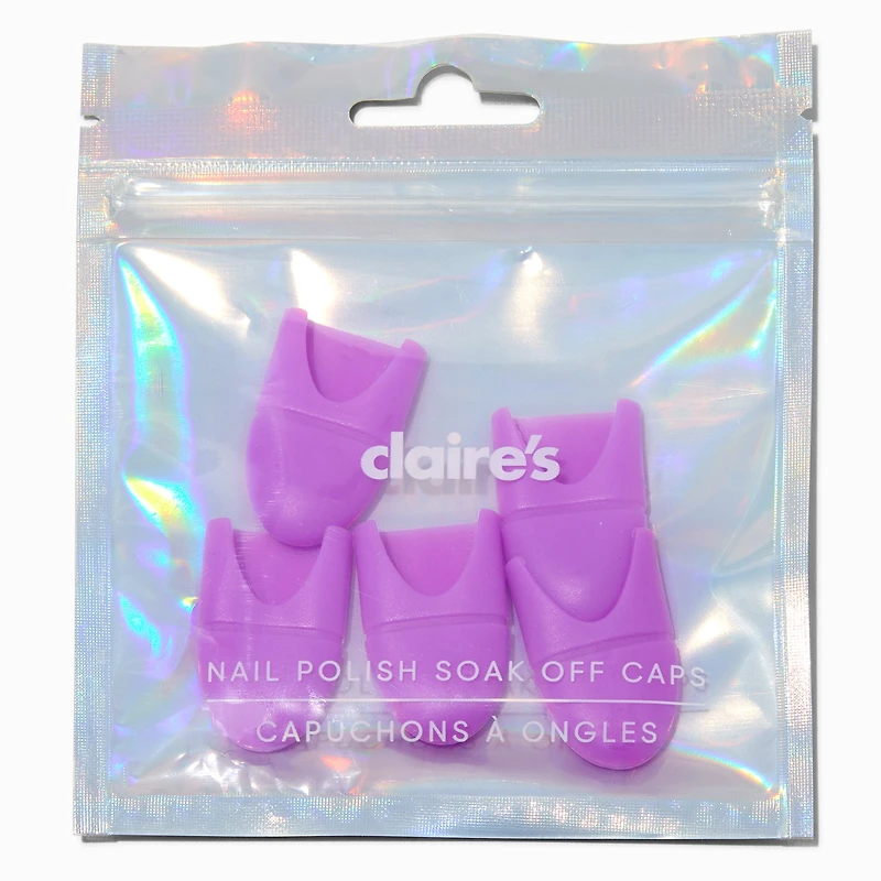 Purple Nail Polish Soak-Off Caps - 5 Pack