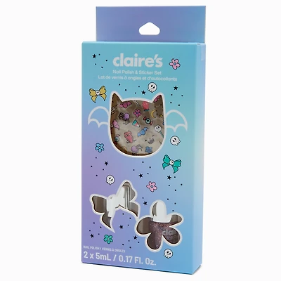 Halloween Bat Nail Polish & Sticker Set