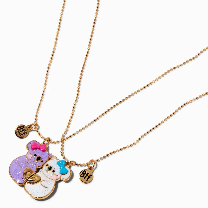 Best Friends Glitter Hugging Koalas Pendant Necklaces - 2 Pack