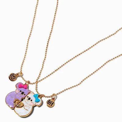 Best Friends Glitter Hugging Koalas Pendant Necklaces - 2 Pack