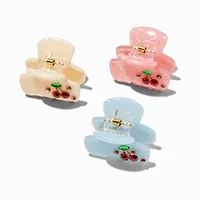 Rhinestone Cherry Iridescent Mini Hair Claws - 3 Pack