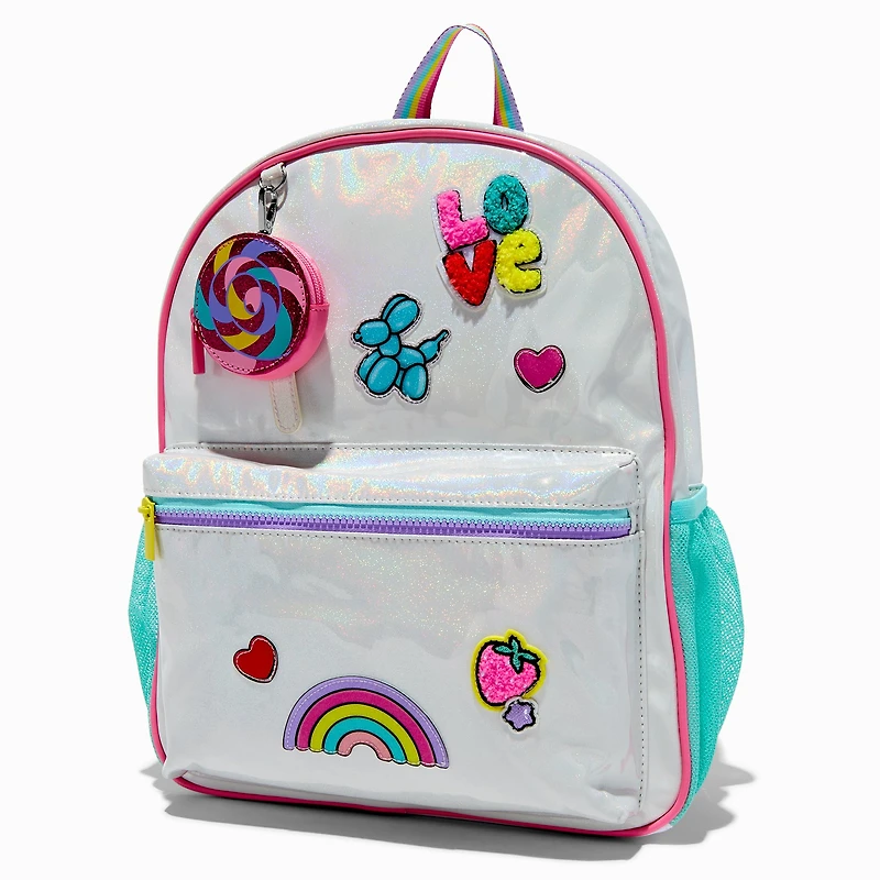 Claire's Club White Holographic Candy Dome Backpack