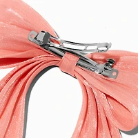 Pink Organza Hair Bow Clip