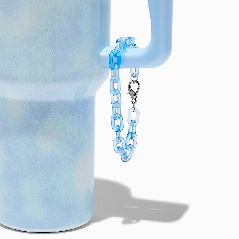 Clear Blue Chain-link Handle Charm