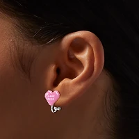 "Game Over" Heart Clip-On Stud Earrings
