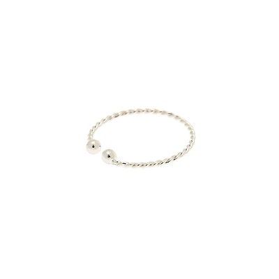 Silver-tone Stainless Steel Braided Faux Nose Ring