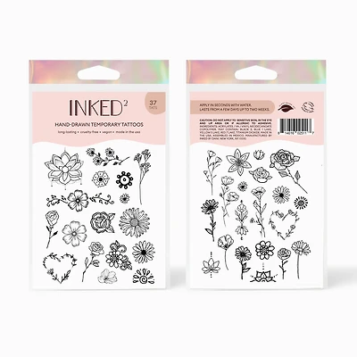 INKED2 Floral Pack Temporary Tattoos
