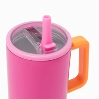 Hot Pink Pink Mini Stainless Steel Handled Tumbler