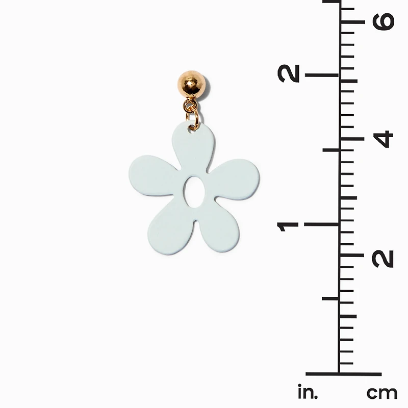 White Daisy 1" Drop Earrings