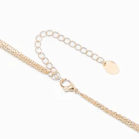 Gold-tone Cubic Zirconia Confetti Multi-Strand Necklace 