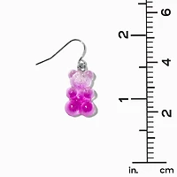Pink Glitter Gummy Bears® 0.5" Drop Earrings