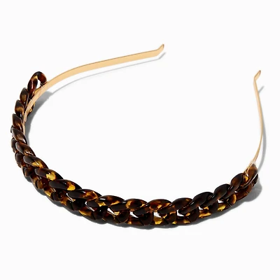 Brown Tortoiseshell Chain Headband