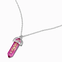 UV Color-Changing Glitter Clear Mystical Pendant Necklace