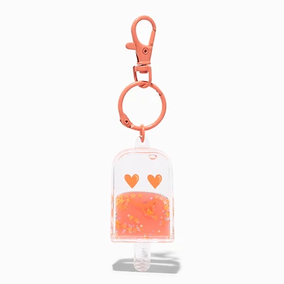Orange Ice Pop Water-Filled Glitter Keychain