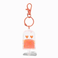 Orange Ice Pop Water-Filled Glitter Keychain