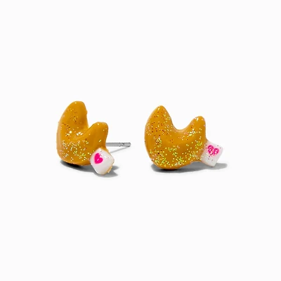Glitter Fortune Cookie Stud Earrings