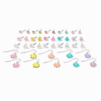 Spring Flowers Mixed Earring Set - 20 Pack 
